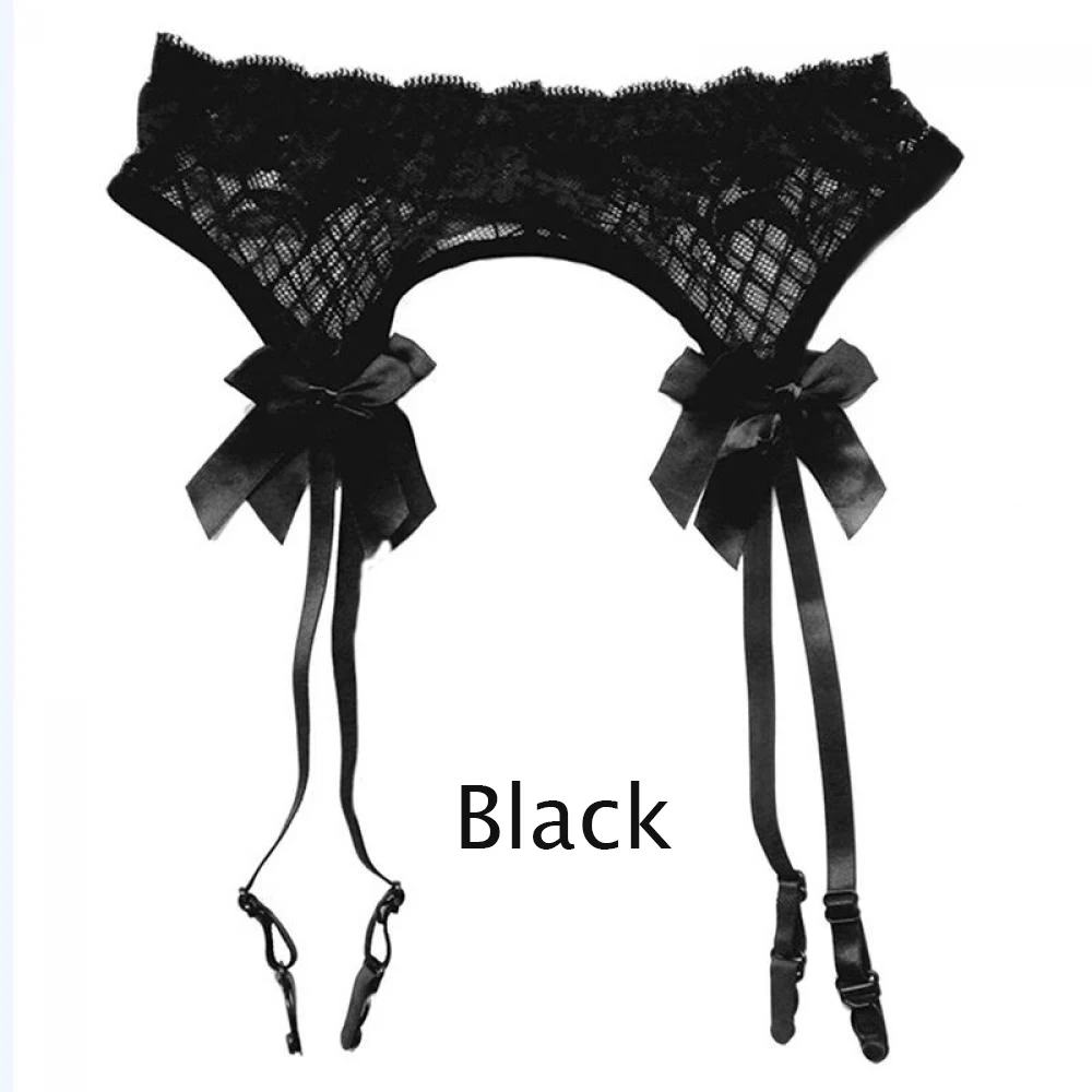 1 пара,, модные сексуальные женские прозрачные кружевные чулки и подвязки на подтяжках, комплект одежды, аксессуары, 6 цветов - Цвет: black