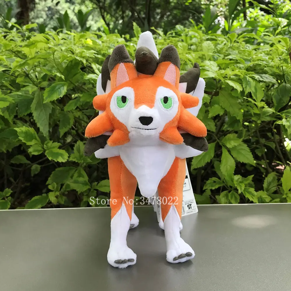 24cm Pokemon Center Go Dusk Lycanroc Plush Toy Cuddly Rugarugan