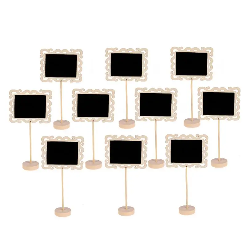 

10pcs Hollowed Mini Square Chalkboards Decor Borders Black Board Wedding Kitchen Signs Chalkboard Writing Notice Message Board