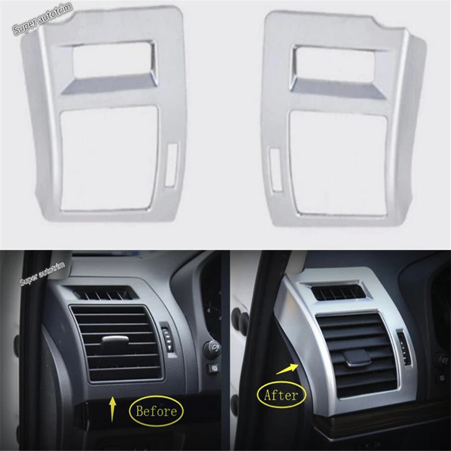 

Lapetus Accessories Fit For Toyota Land Cruiser Prado FJ150 2014 - 2020 Dashboard Side Air AC Outlet Vent Cover Trim