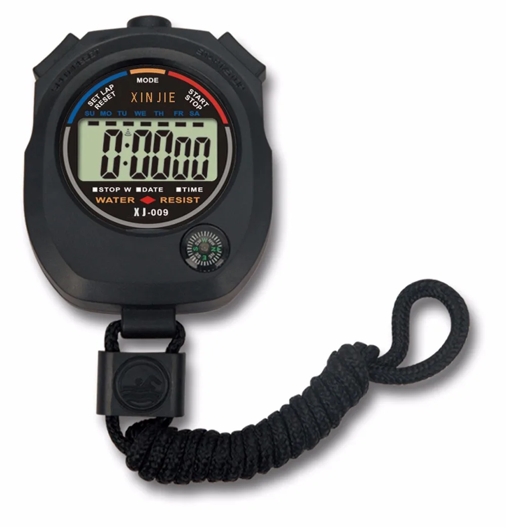 HEMOBLLO Metal Electronic Stopwatch Handheld Chronograph Running Sports Timer Counter Clock LCD Digital Timer Waterproof for Sports Running 