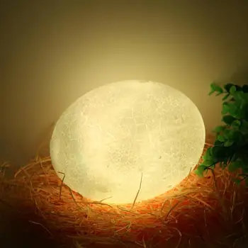 

3D Print Novelty LED Night Lamp Dinosaur Egg Patted Switch USB Rechargeable Bedroom Decoration Light Creative Gift Night Light