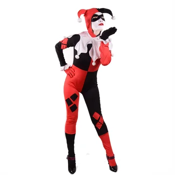 

2019 new cosplay Halloween lady Harry Quinn clown role playing costume masquerade show Halloween one-piece suit female