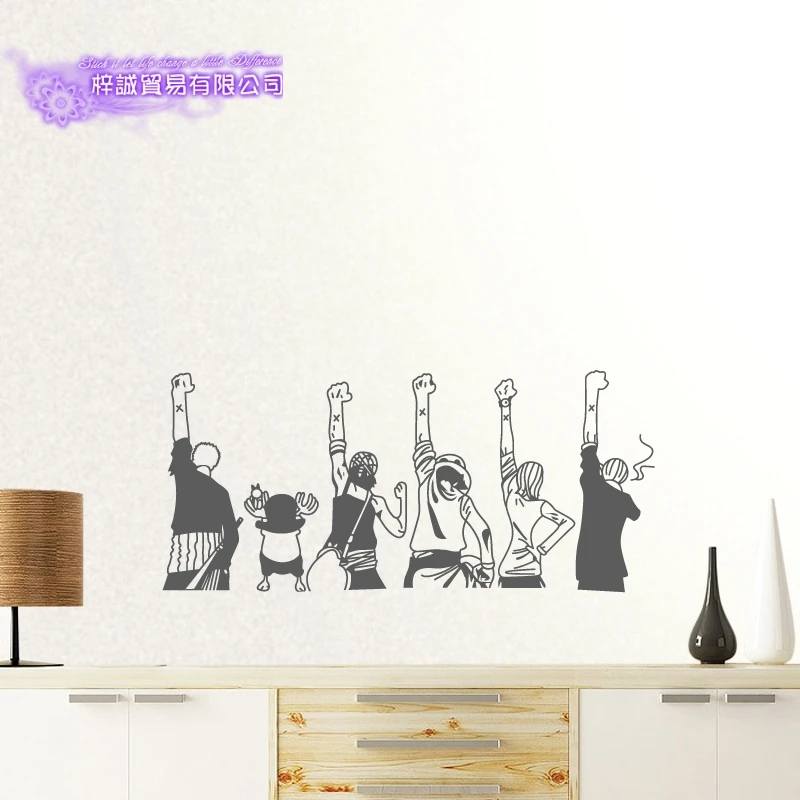 DCTAL ONE PIECE Silhouette Decal Japanese Cartoon Wall Sticker Vinyl Decal Decor Home Decorative Decoration