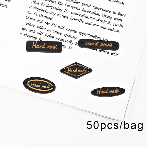 Black Микс-блестящая Форма 50 шт/партия смешанные цвета ручная работа буквы швейные пуговицы из натурального дерева одежда Декор шитье скрапбукинг дома - Цвет: Black