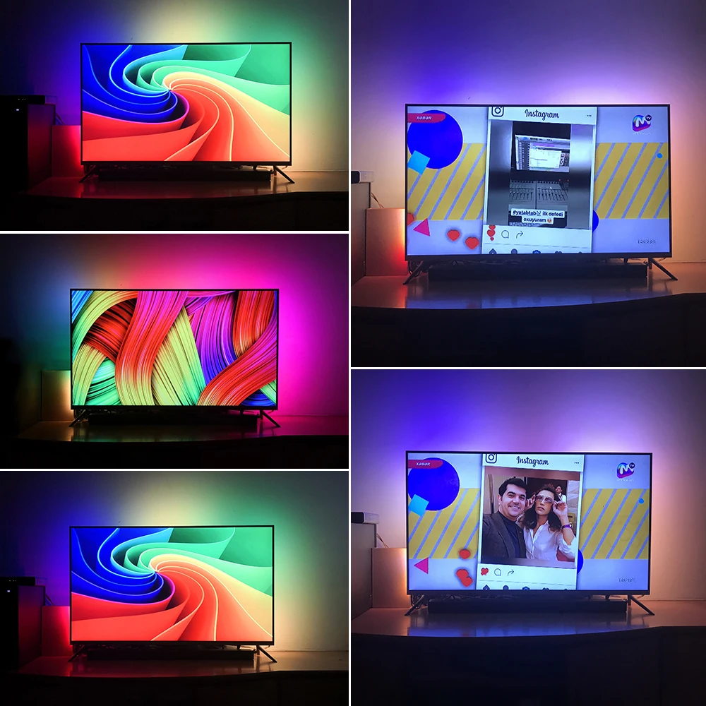 Ambilight Kit 5 в WS2812B USB светодиодный Srtip 5050 RGB 1 м 2 3 4 Dream Color для HDTV настольного ПК экран