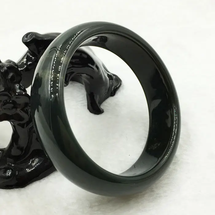 

free shipping 60mm Certified Grade A Natural Green Hetian Nephrite Bracelet Bangle