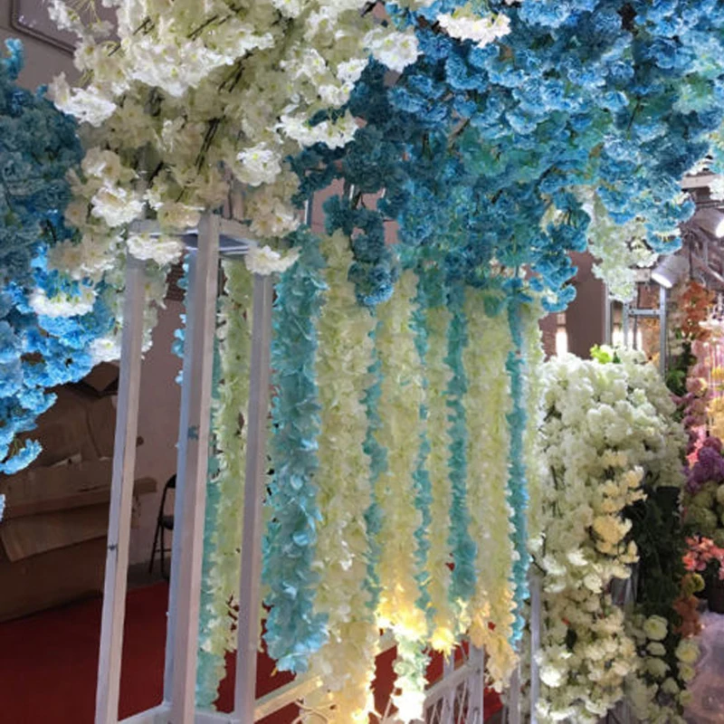 Artificial Hanging Silk Hydrangea Bouquet Flower Vine Wedding Party Home Decor