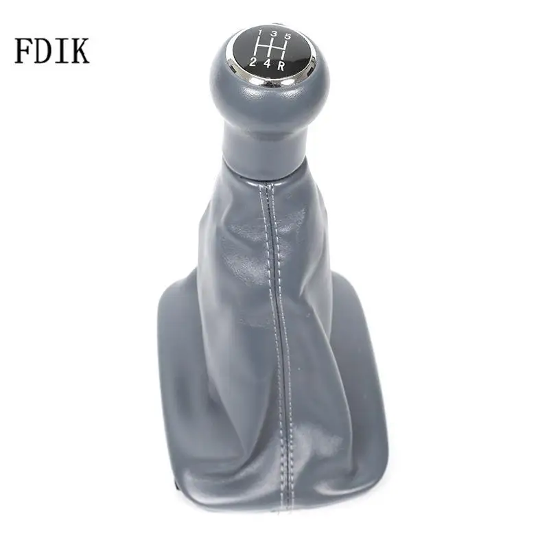 

FDIK Gray Gear Shift Knob Stick Gaiter Boot Replacement Kit PU Leather for Audi A6 C5 1997 1998 1999 2000 2001 12345R