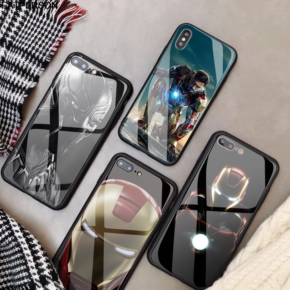 Чехол для телефона из закаленного стекла DIY iPhone 7 8 6s 6 Plus X XR XS MAX Капитан Америка