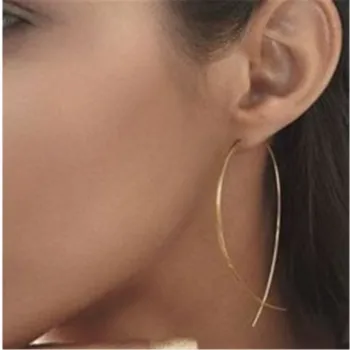 

Exaggerated Simple line Big Drop Earrings for Women Double Round Circle Pendant Long Earrings Brincos Jewelry gift