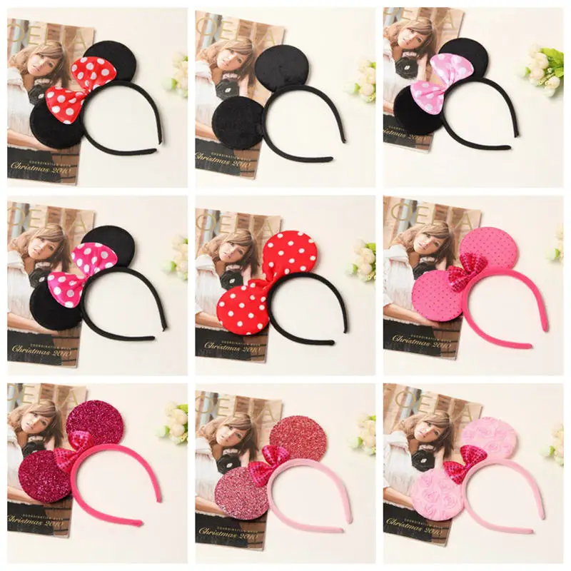 

Lovely Girls Boys Minnie Mickey Ears Baby Hair Accessories Headbands Kids Boys Happy Birthday Party Decoration Kids Adult