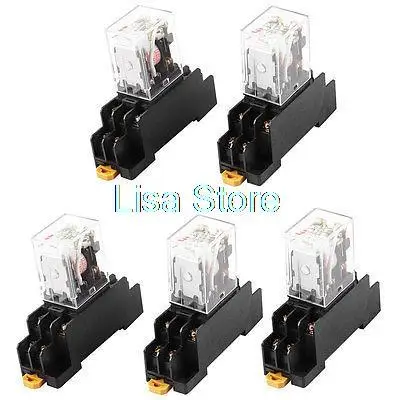 

AC 220/240V Coil DPDT 8 Pin Red LED General Purpose Power Relay 5 Pcs w Socket