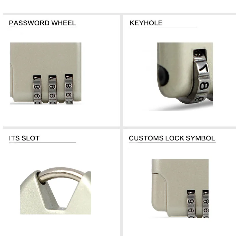 3 Digit Combination Luggage Code Lock Password Padlock Mini Suitcase Lock  5