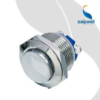 

19mm 3A/250V AC 1NO Resetable Type Waterproof Push Button Switch / Nickel Plated Brass Enclosed Button Switchgears (SP19A6)