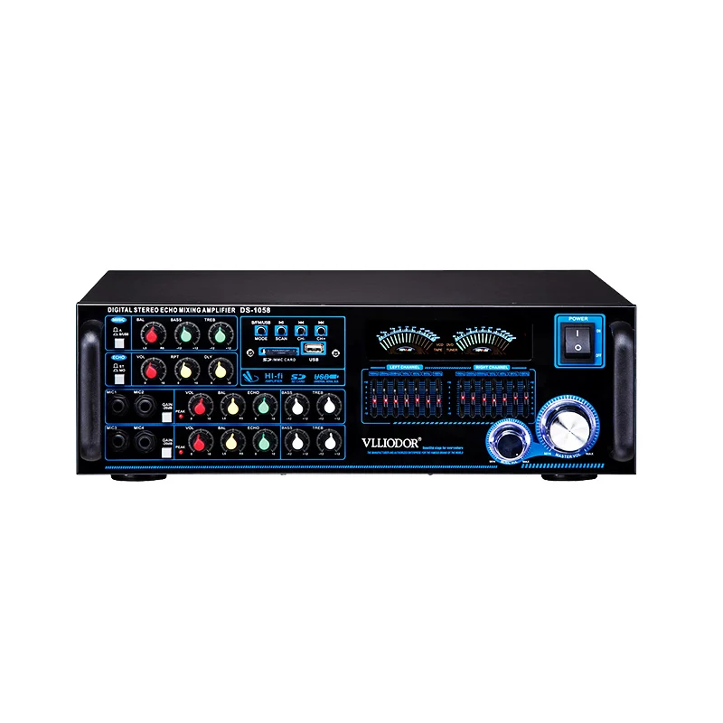 

Bluetooth USB SD WAV Play KTV Karaoke 2 Channel 150W + 150W High Power Reverb Equalizer HIFI High fidelity Audio Amplifier