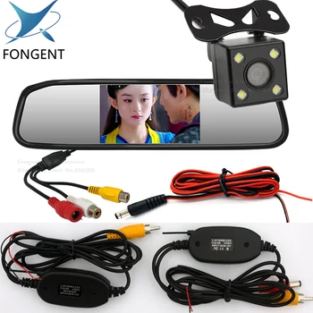 

Fongent 4.3 Car Rearview Mirror Monitor Rear View Camera TFT-CCD Video Auto Parking Kit 4 LED Night Vision Reversing Car-styling