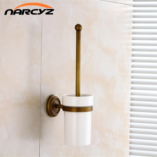 Aliexpress Toilet Brush Holders Ceramic Cup Antique Br Toilet Brush Holders Ceramic Cup Antique Br Bowl Brushes Home Deco Wall Bathroom Accessories Wc