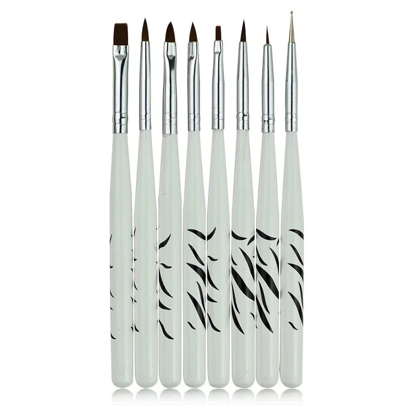 8PCS Nail Art Brushes Pens Nail Brushes UV Gel Nail Polish Painting
