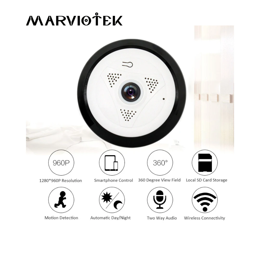 

Fisheye Panoramic Camera Home Secur IP Camera WIFI Baby Monitor Network Video Surveillance Camera Night Vision