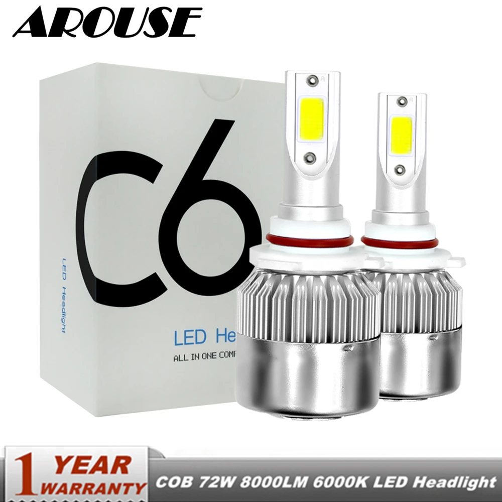 

AROUSE 9005 H4 Hi lo Beam H7 H11 H1 LED Car LED Headlight Bulbs COB 72W 8000LM 6000K Auto Led Headlamp Fog Lamp Car Light 12v24v