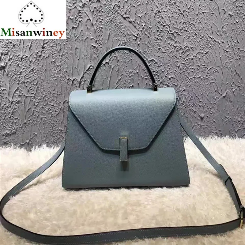 

2018 New Genuine Leather Solid Shoulder Messenger Bags Famous Designer Crossbody Bags for Women High Quality Handbags Sac A Main