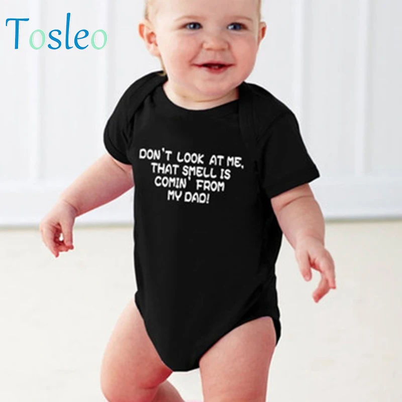 

2018 Baby Bodysuit Black Cotton Summer Children Clothes Toddler Bodysuit New Born Clothes Black Funny Baby Bodysuit