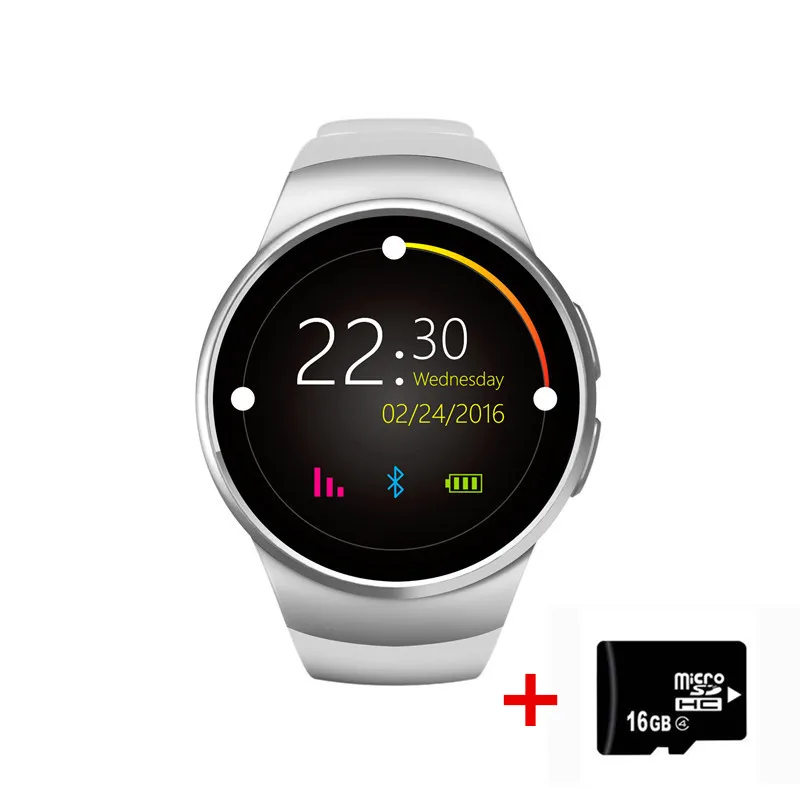 № 1 Bluetooth Смарт-часы Спорт Full HD Экран SIM TF карты smartwatch для Android и IOS samsung gear s2 s3 s9 - Цвет: silver add 16GB