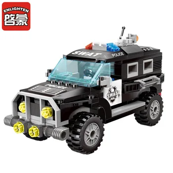 

Enlighten 185Pcs Police SWAT Car Building Blocks City Kids Educational Bricks Action Figure Educational Toys for Children