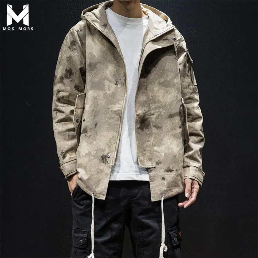

Hot 2019 Spring Men's New Wild Stitching Long-sleeved Mens Jjackets Fashion Street Fashion Loose Hooded Thin Section Men Jacket