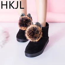 HKJL 2019 Boots women winter new snow boots plus velvet warm fashion plush rabbit head short tube cotton boots Shoes woman Z026 HKJL 2019 Boots women winter new snow boots plus velvet warm fashion plush rabbit head short tube cotton boots Shoes woman Z026