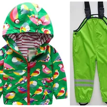 Куртки для мальчиков и девочек, костюмы, известная ветрозащитная водонепроницаемая куртка с защитой от холода и штаны, детская одежда высокого качества
