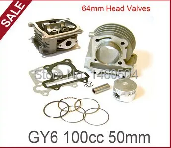 

139QMB GY6-50 cc upgrade to 50mm GY6 100cc big bore kit /cylinder kit + cylinder head assembly w/ 69mm valves, MADE IN TAIWAN!
