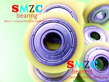 

10/pcs bber Coated Bearings ATM 608ZZ bearing using pad printer PU Bearing,wear-resisting,Shock absorption,bearing size:8*30*7