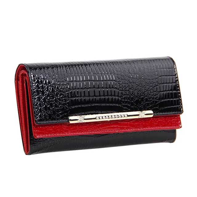 New Fashion Crocodile Women Wallets Genuine Leather High Quality Long Female Wallets Brand Designer Clutch Casual Womens Purses