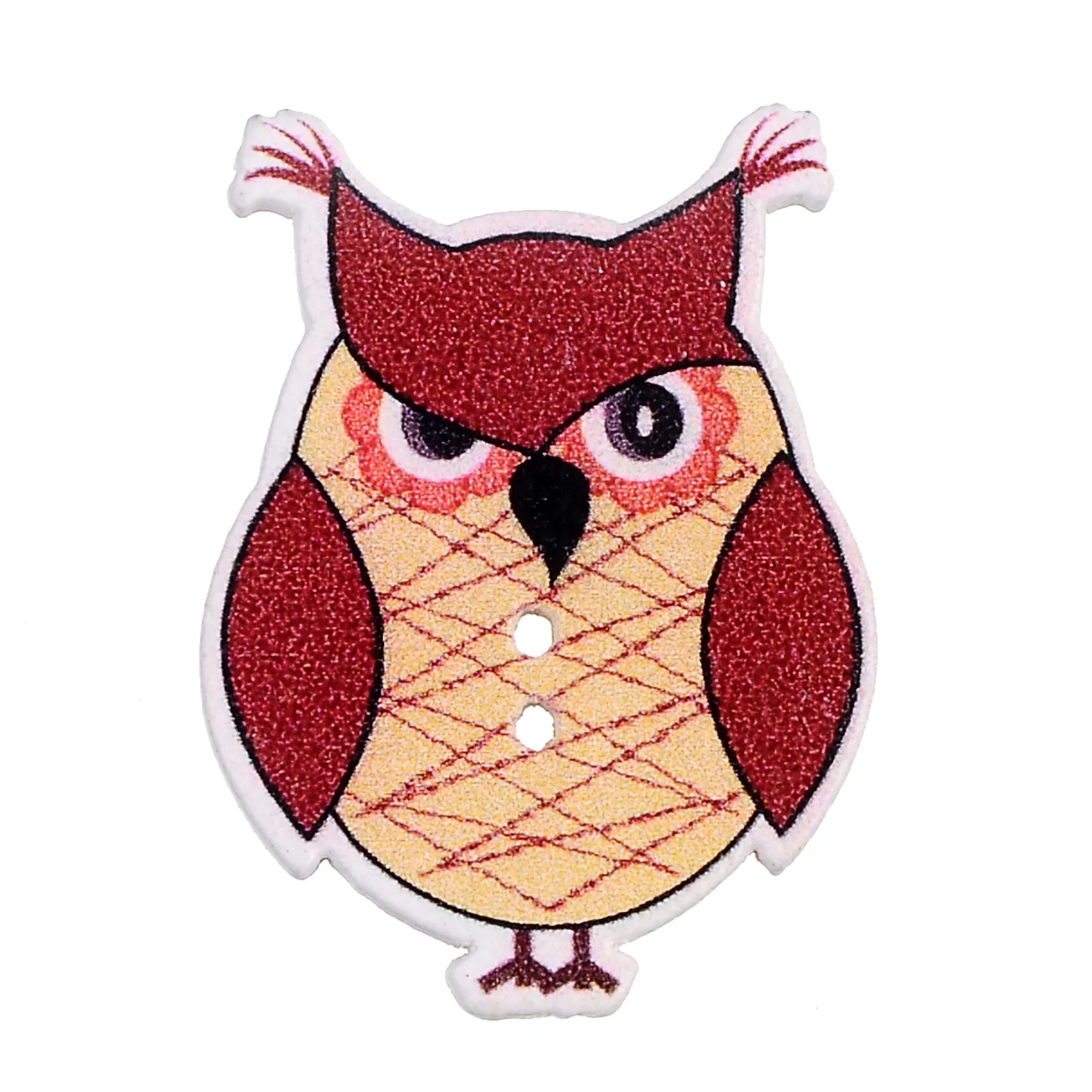 50 Pcs Lot Kayu Lucu Kartun Owl Hewan Tombol Jahit Anak Buttons