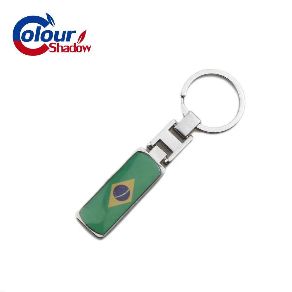 

1Pcs Car keychain Flag Brazil Glamour Glass Dome Keyring Key Ring Punk Women Men Fashion Accessories Keychain Souvenir G