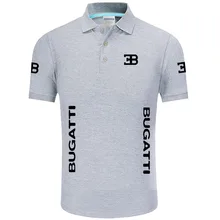 Летняя Высококачественная брендовая рубашка поло с логотипом Bugatti, рубашка с короткими рукавами, модная повседневная Однотонная рубашка поло, рубашки в стиле унисекс