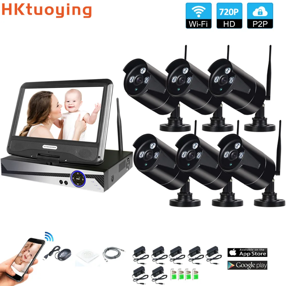 Wireless Surveillance System Network 10.1" LCD Monitor NVR Recorder