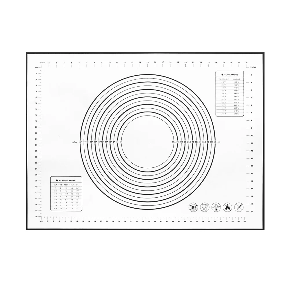 Антипригарное Силиконовые Миксер Для Теста Циновка для роллов для выпечки фонданта выпечка глина подкладочный лист 40 х 50 см GHS99 - Цвет: Black