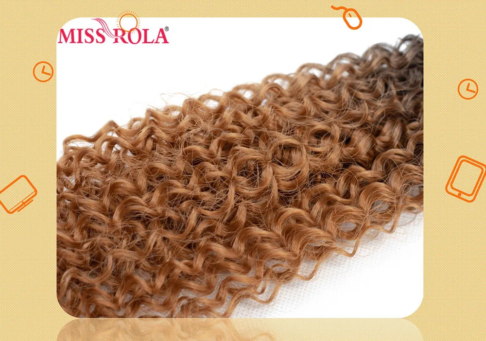 Мисс Рола пучки волос "омбре" синтетические вьющиеся волосы для наращивания волос ткет T1B/30 18-22 ''6 шт./упак. 200G с бесплатной