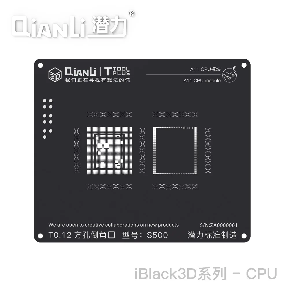 3D позиционирование BGA трафарет Reball CPU + RAM квадратное отверстие черный для iPhone A7 A8 A9