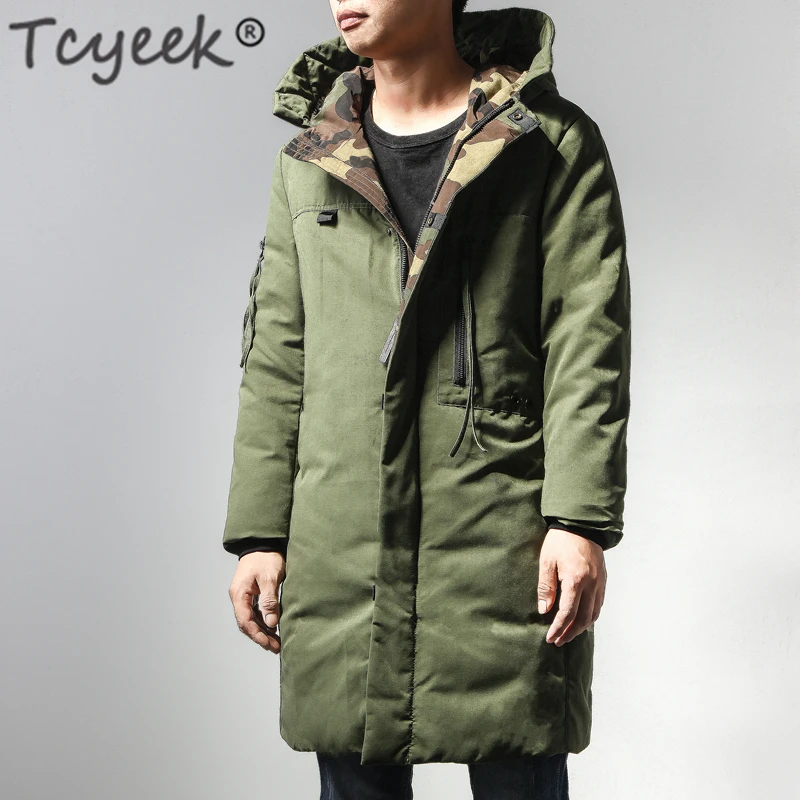 

Tcyeek Long Winter Jacket Hooded Men Clothing 2019 Casual Camouflage Coat Male Duck Down Parka Jaquetas Masculina Inverno LW1084