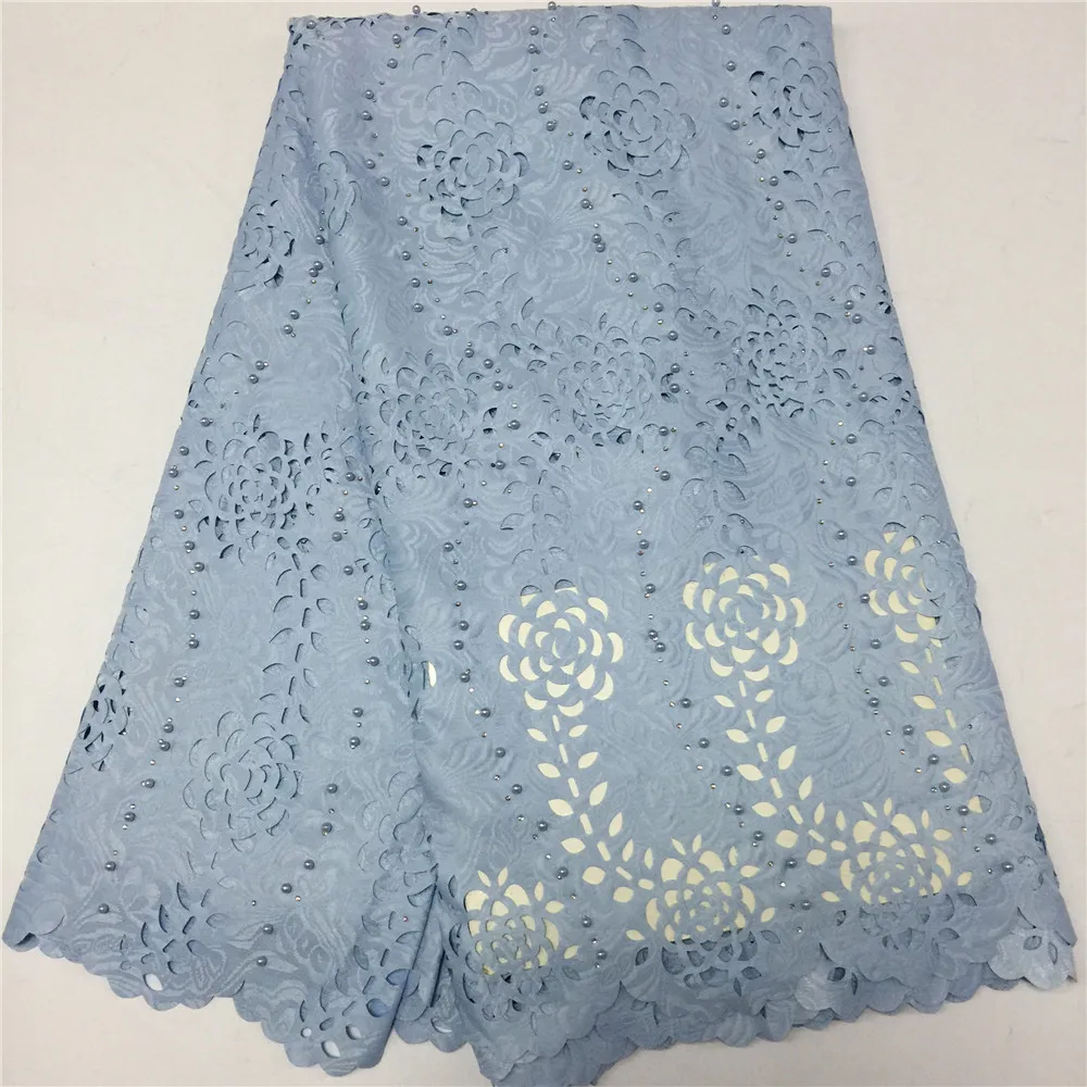 

Latest Fashion African Embroidery Beaded Nigeria Wedding Laser Cut Lace X16-1