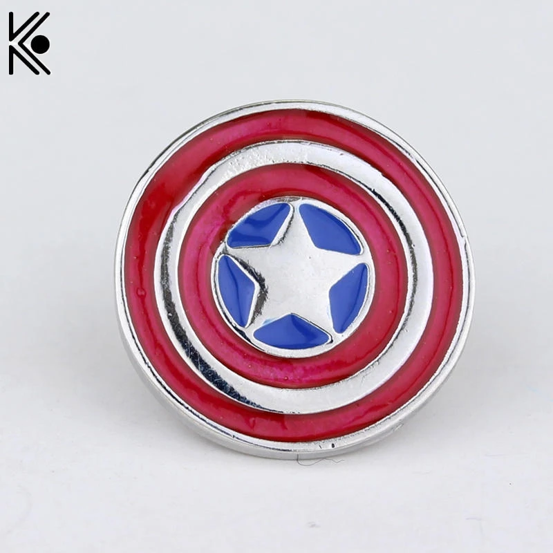 

Captain America brooch pins superhero vintage shield badge logo brooch jewelry High quality Dress Accessory lapel pin men