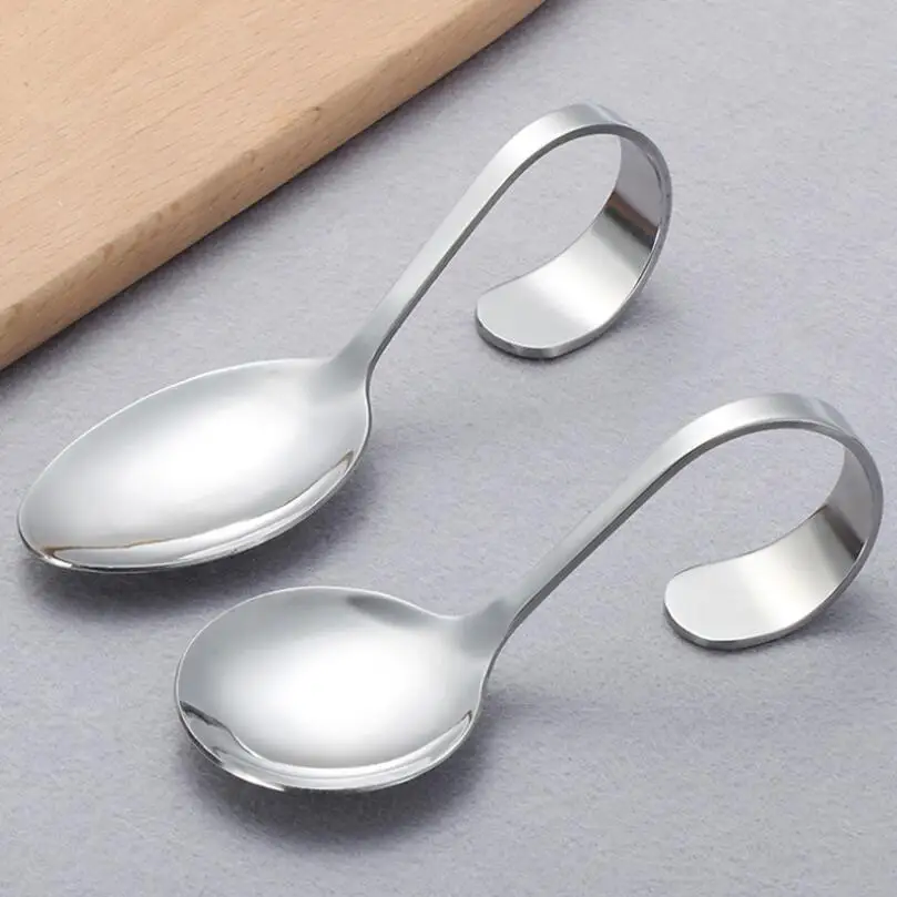 

Stainless Steel Canape Serving Spoon Shiny Polish Stainless Steel Sea Food Serving Spoon with Bendy Handle LX4793