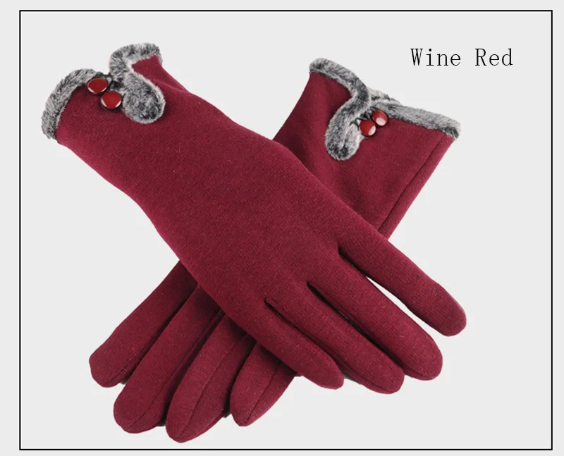 Новинка, женские осенне-зимние неинвертированные бархатные кашемировые теплые кружевные перчатки для волос, женские хлопковые перчатки для сенсорного экрана G82