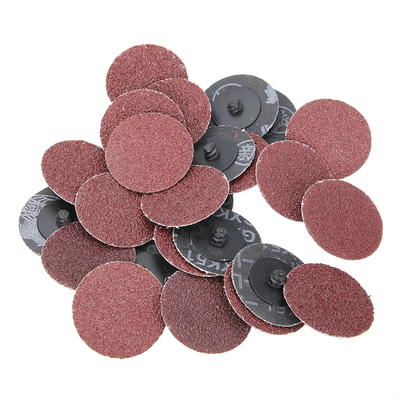 25Pcs Sanding Disc Pad 2" 36 Grit Roll Lock Sanding Discs R-Type Roloc Disc for Metal Wood Polishing Abrasive Sanding Disc