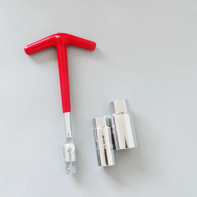 Universal T Handle Dual Bar Flexible Swivel Spark Plug Socket Set Kit