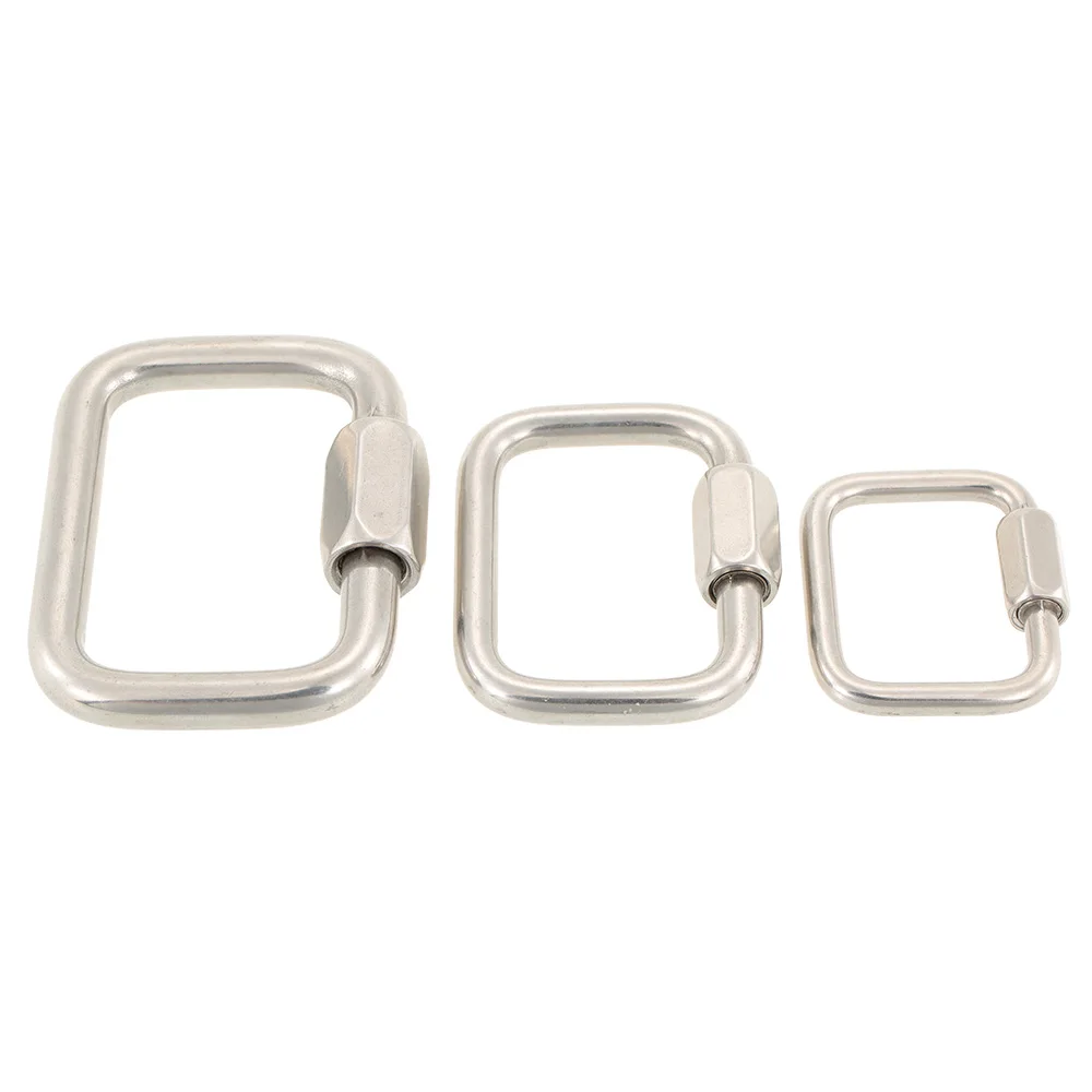 

Stainless Steel Square Carabiner Quick Link Locking Carabiner Hanging Hook Buckle for Paraglider Delta Outdoor Camping Hiking